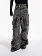 Design Retro Overalls Style Multi-pocket Jeans