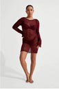 Knitted Beach Holiday Dress Long Sleeve Women's Clothing