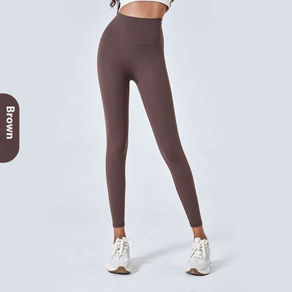 High Waist Nude Feel Yoga Pants Women's Stretch Skinny Hip Raise Sports Fitness Leggings