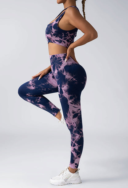 3 Pack Women Seamless Yoga Pants Tie Dye Leggings For Women High Waist Bootcut Leggings Scrunch Butt Workout Leggings