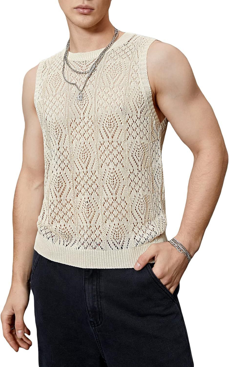 Men's Knitted Hollow Breathable Vest