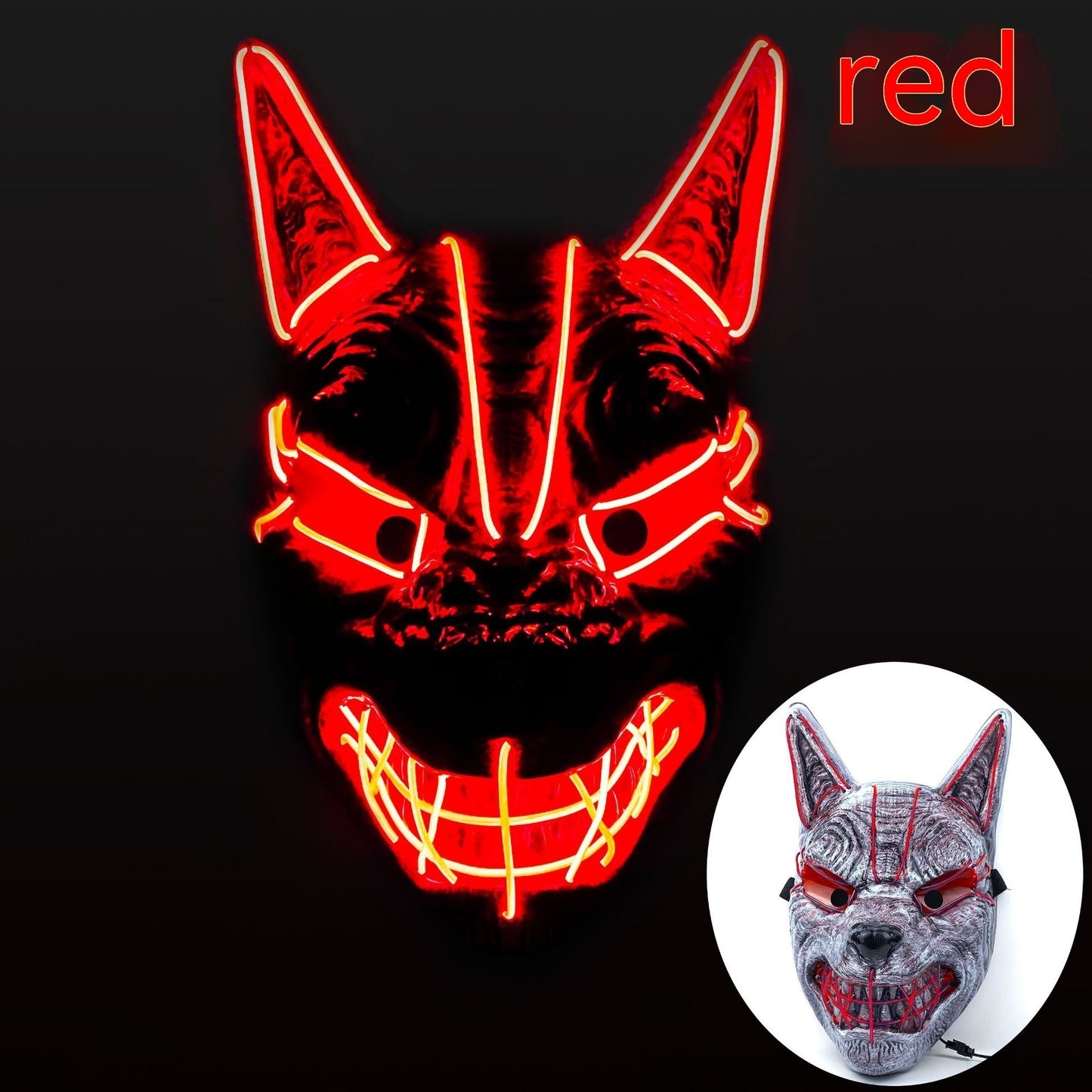 Halloween LED Full Face Luminous Mask