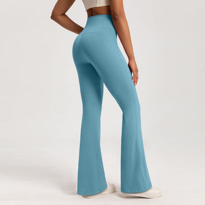 Fleece-lined Bell-bottom High Waist Nude Feel Wide Leg Pants