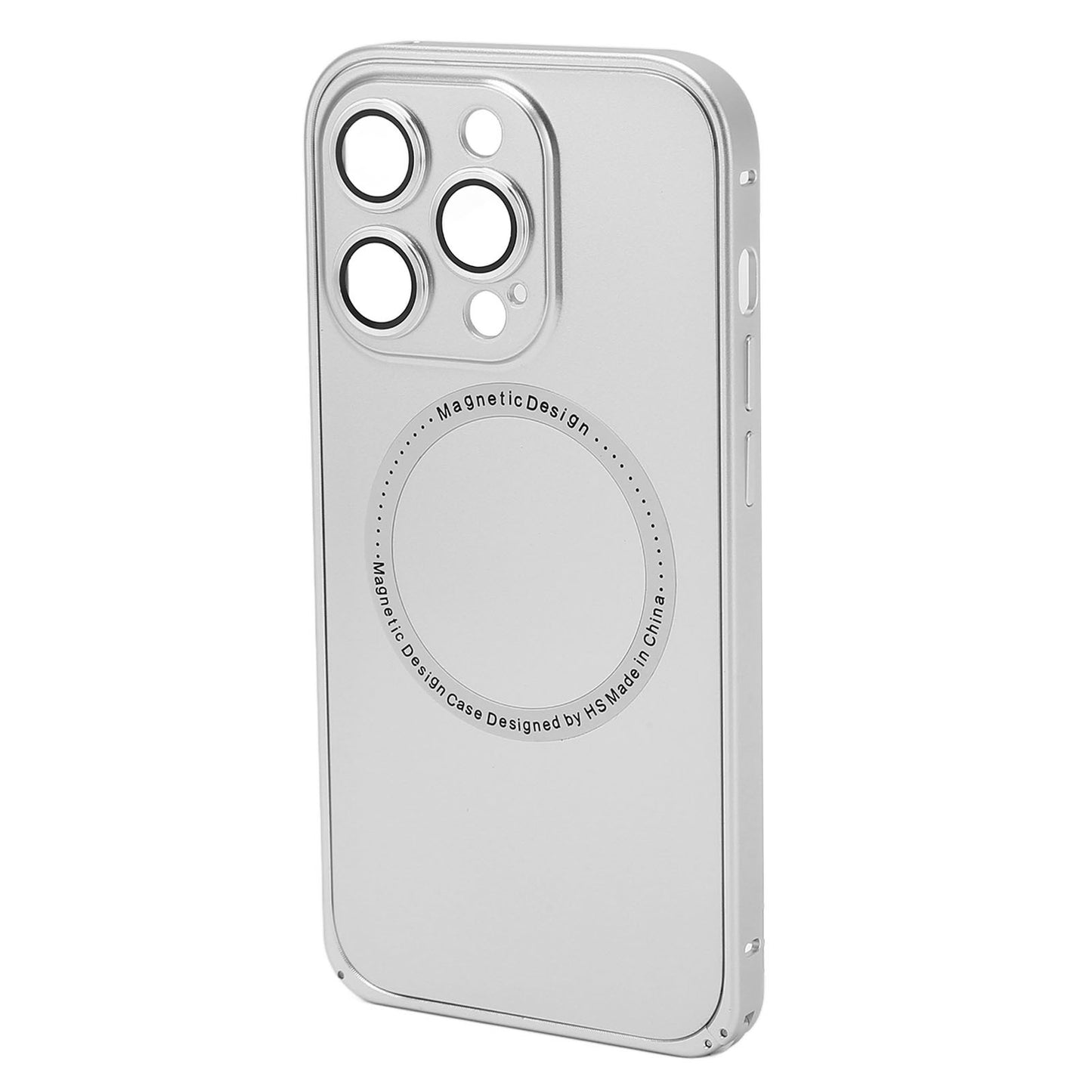 Magnetic Phone Case with Camera Lens Protector Cell Mobile Phone Protective Cover for MagSafe Silver for IPhone 14 Pro