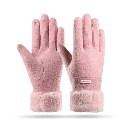 Women's Winter Fleece-lined Touch Screen Knitted Bejirog Gloves