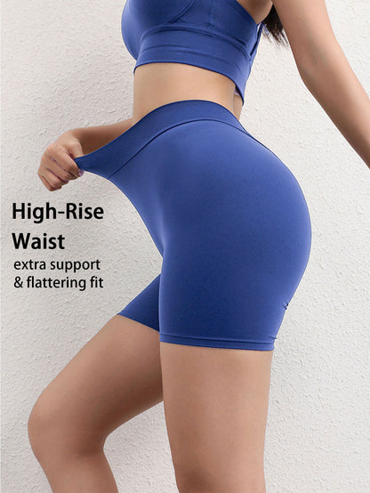 Hoch taillierte Po-Lifting-Sport-Yoga-Shorts für Damen, Po-Lifting-Shorts für Damen, hoch taillierte Yoga-Shorts zur Bauchkontrolle, gerüschte Booty-Workout-Shorts