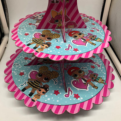 Cartoon doll birthday theme cake stand