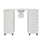 MDF Single Door 4 Drawers With Fans, White, Nail Art Table