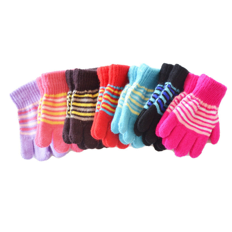 Autumn Winter Thermal Velvet Knitted Gloves