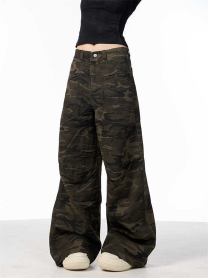 Workwear Camouflage Jeans Women's High Waist Exercise Casual Pants