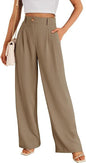 Casual Wide Leg Business Pants Women's High Waist Formal Trousers