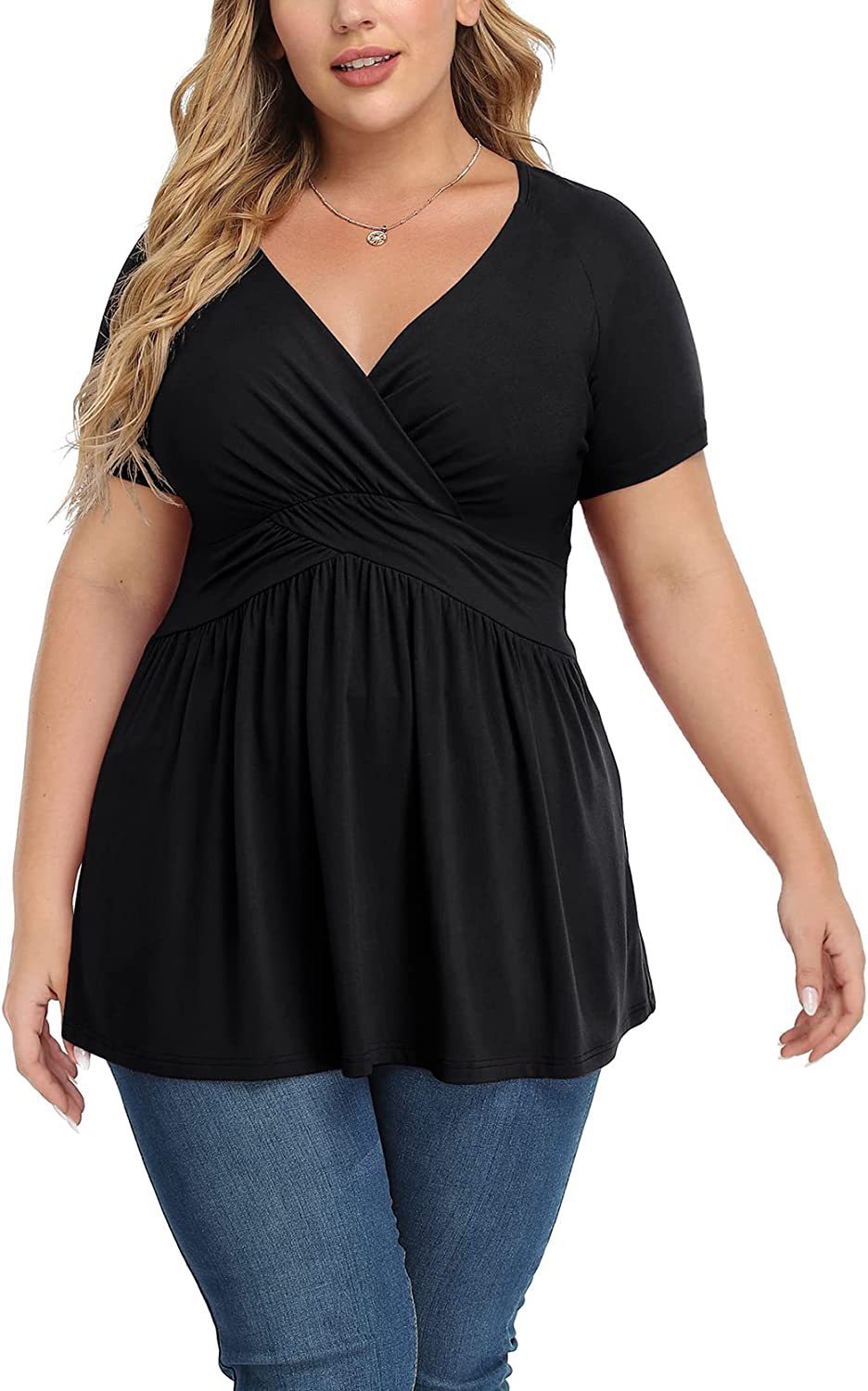 Women's Plus Size T-shirt V-neck Top