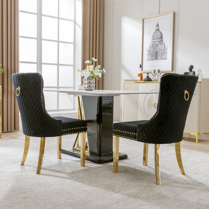 Velvet Metal Leg Dining Chair