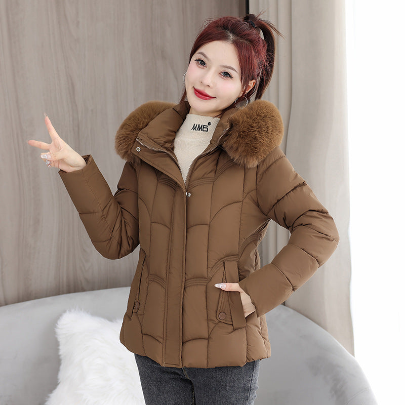 Fur Collar Down Jacket Slimming Coat