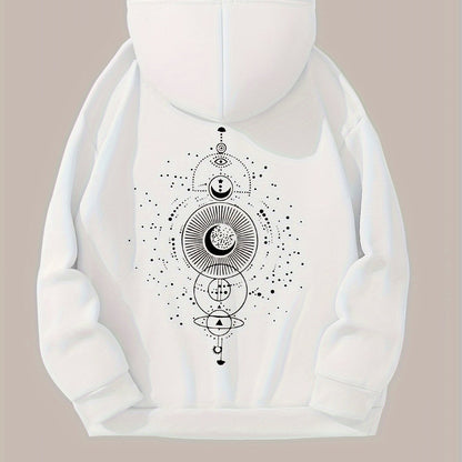 Lässiges Kapuzen-Sweatshirt mit Mond-Print