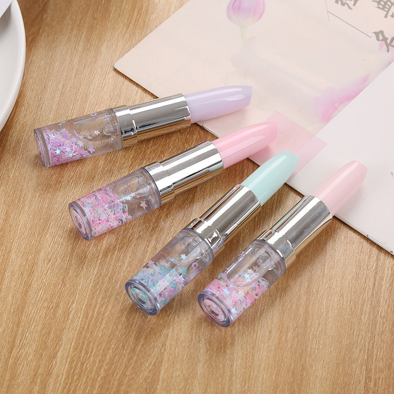 Creative Stationery Girl Heart Red Flow Sand Powder Signature Pen