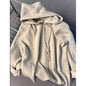 Autumn And Winter Loose Thickened Gray Hooded Sweater Coat Women