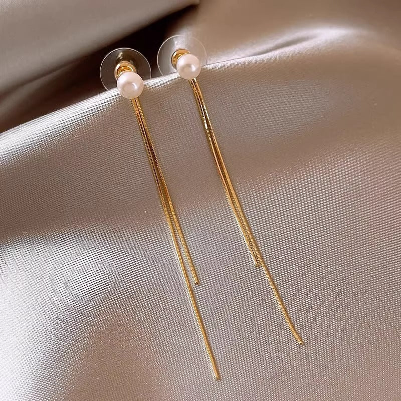 Women's Pearl Tassel Ear Studs