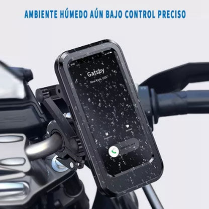 Motorcycle Phone Holder Waterproof Sensitive TPU Touch Screen 360° Rotation Bike Navigation Mount