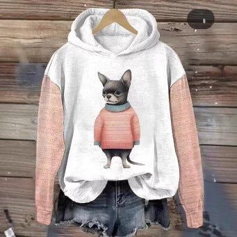 Damenpullover 3D Digitaldruck Tier Katze Ölgemälde Pullover Hoodie