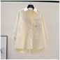 Women's Outer Solid Color Shirt Loose Mid-length