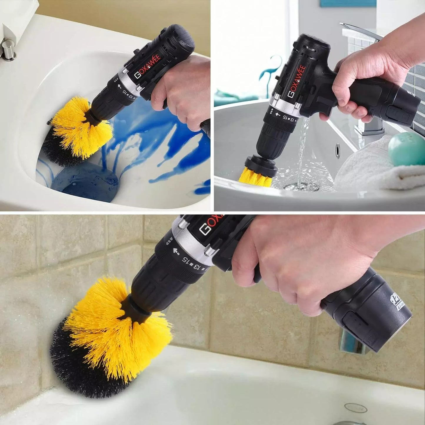 Drill Brush Attachment Scrubber Brushes Set Kit With Adapter For Car Shower Tile