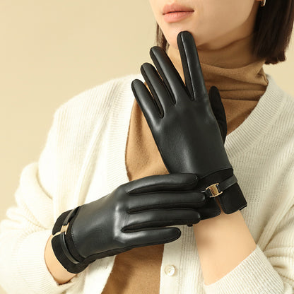 Warm-keeping And Cold-proof Plus Suede Velvet Gloves