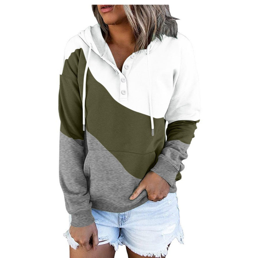 Printed Casual Hoodie Coat Women