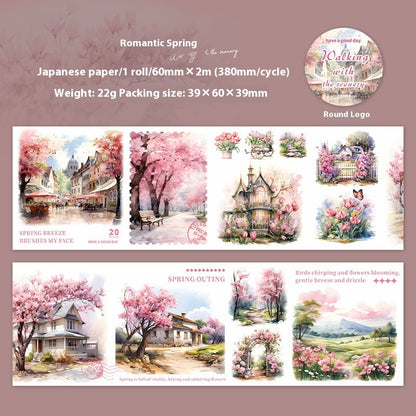 Beautiful Day Tape And Landscape Peer Series Four Seasons Hand Account DIY Decorative Loop Stickers 6 Models