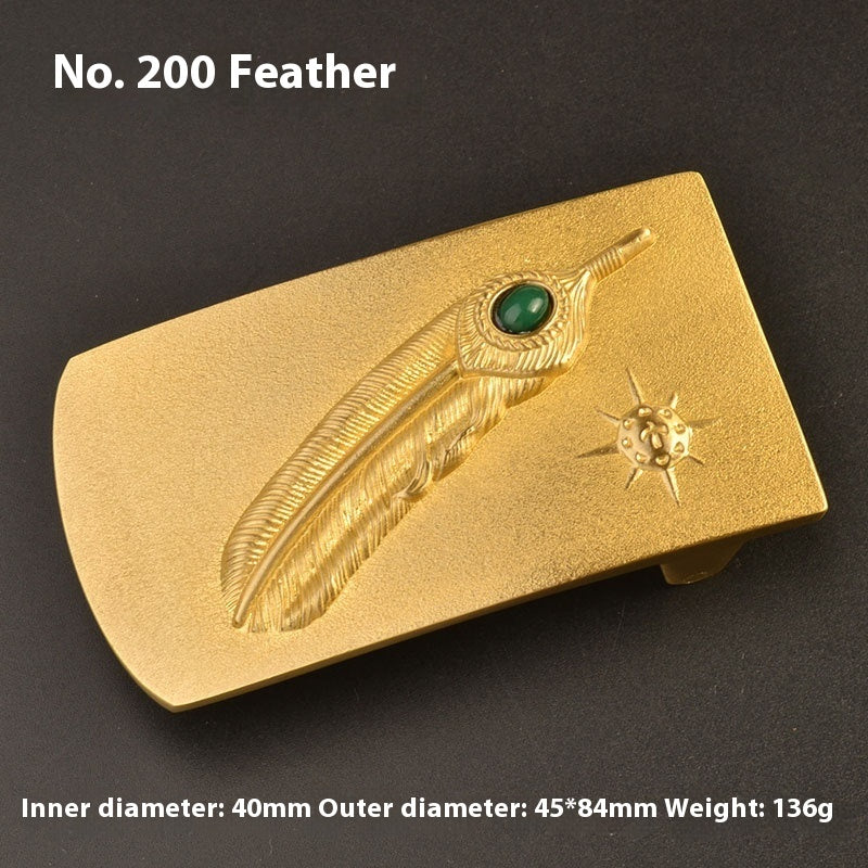 Pure Brass Belt Buckle Outer Wear Smooth Buckle Plate Pant Belt Buckle Accessories Female Belt Buckle Brass Belt Buckle