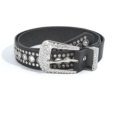 Punk Rivet Rhinestone Hip Hop Belt