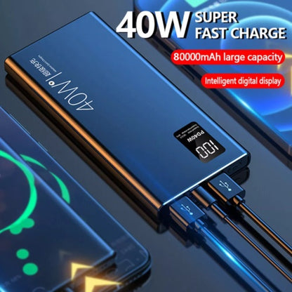 80000mAh Portable Power Bank USB LCD External Battery Charger For Cell Phone 40W