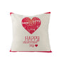 Valentine's Day Red Heart Linen Pillowcase