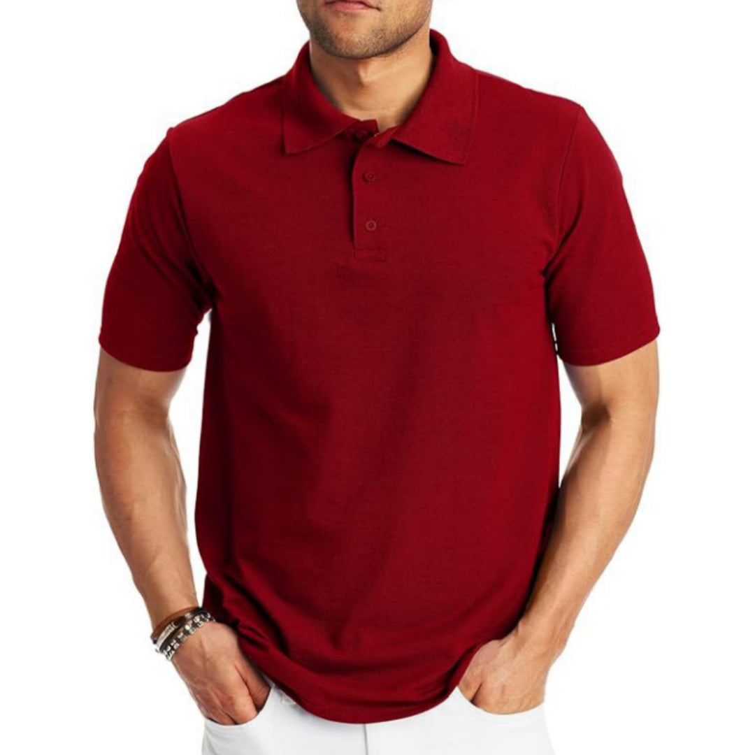 Loose And Simple Men's Short-sleeved Polo Shirt