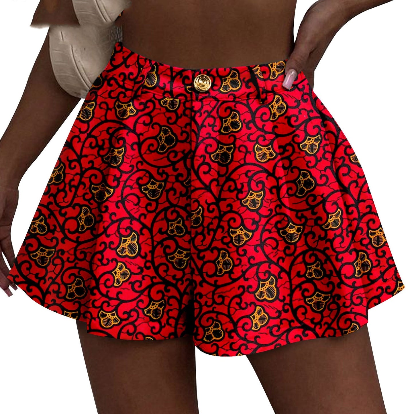 African Duplex Printing Batik Shorts