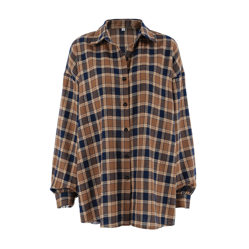 Fashion Plaid Shirt Loose Plaid