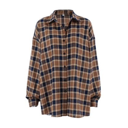 Fashion Plaid Shirt Loose Plaid