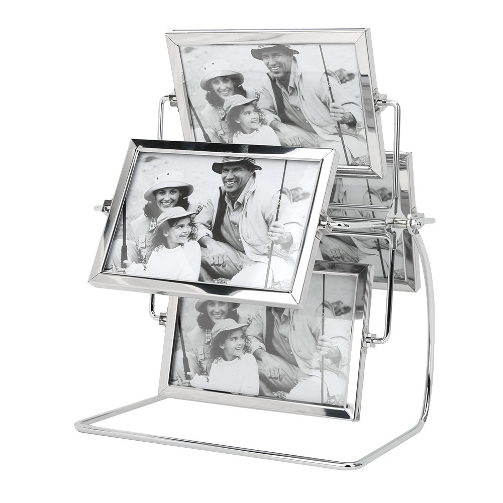 Horizontal Placement Photography Studio Rotating Metal Photo Picture Frame for 6x4in Photo