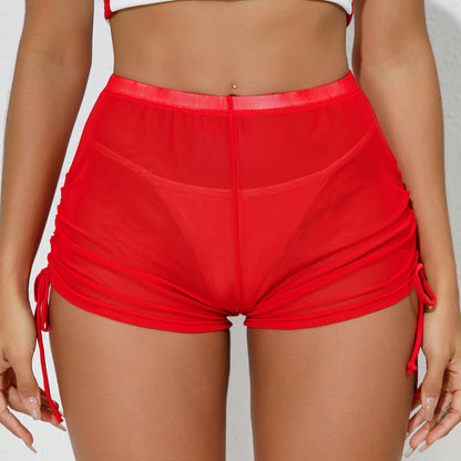 Mesh Transparent High Waist Stretch Shorts