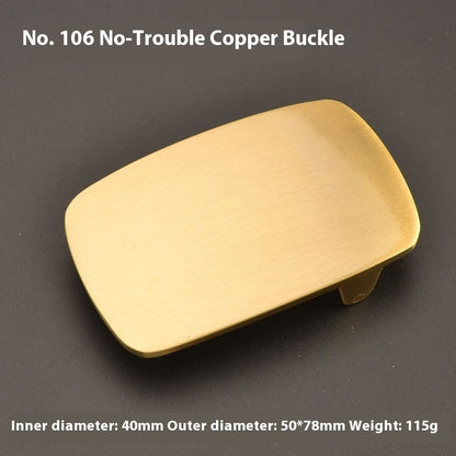 Pure Brass Belt Buckle Outer Wear Smooth Buckle Plate Pant Belt Buckle Accessories Female Belt Buckle Brass Belt Buckle