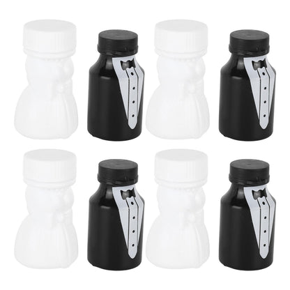 26PCS Wedding Bubble Bottles Bride and Groom Shape Mini Bubble Party Bottle for Anniversary Engagement Bridal Celebration Black and White