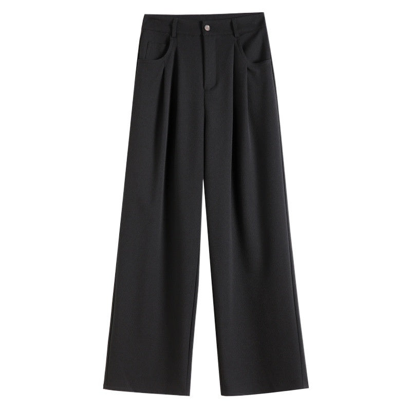 Black Suit Pants Women's Wide-leg Pants Straight Casual Pants