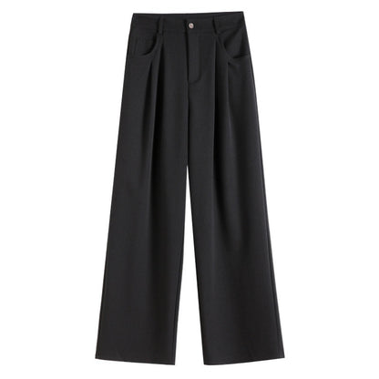 Black Suit Pants Women's Wide-leg Pants Straight Casual Pants