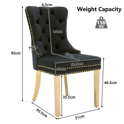 Velvet Metal Leg Dining Chair