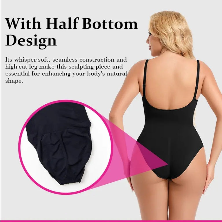 NAHTLOSER Einteiler Bodyshaper für Damen, Shapewear-Badeanzug, einfarbig, Stretch, volle Brust, Nylon-Spandex, Bodyshaper für Damen