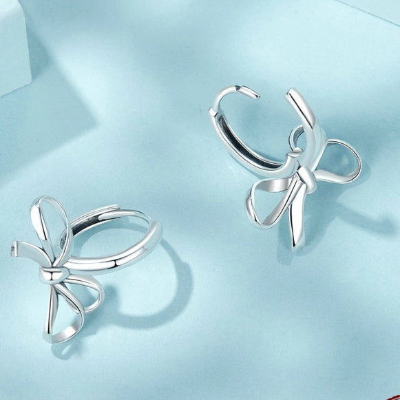 Simple All-match Bow Ear Clip S925 Sterling Silver