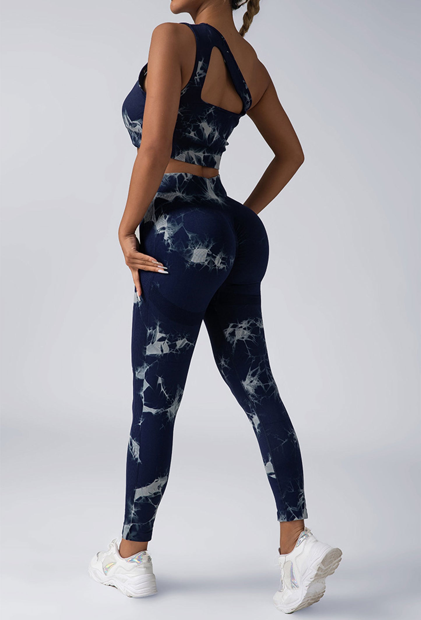 Women Scrunch Workout Leggings Butt Lifting High Waisted Yoga Pants - Tie Dye Seamless Booty Gym Tights