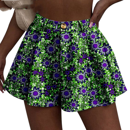 African Duplex Printing Batik Shorts