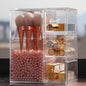 Clear Plastic Makeup Brush Storage Box with Cover Jewelry Earring Organizer Acrylic Makeup Organizer