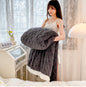 Thickened Autumn And Winter Air Conditioning Blanket Solid Color Nap Cover Blanket